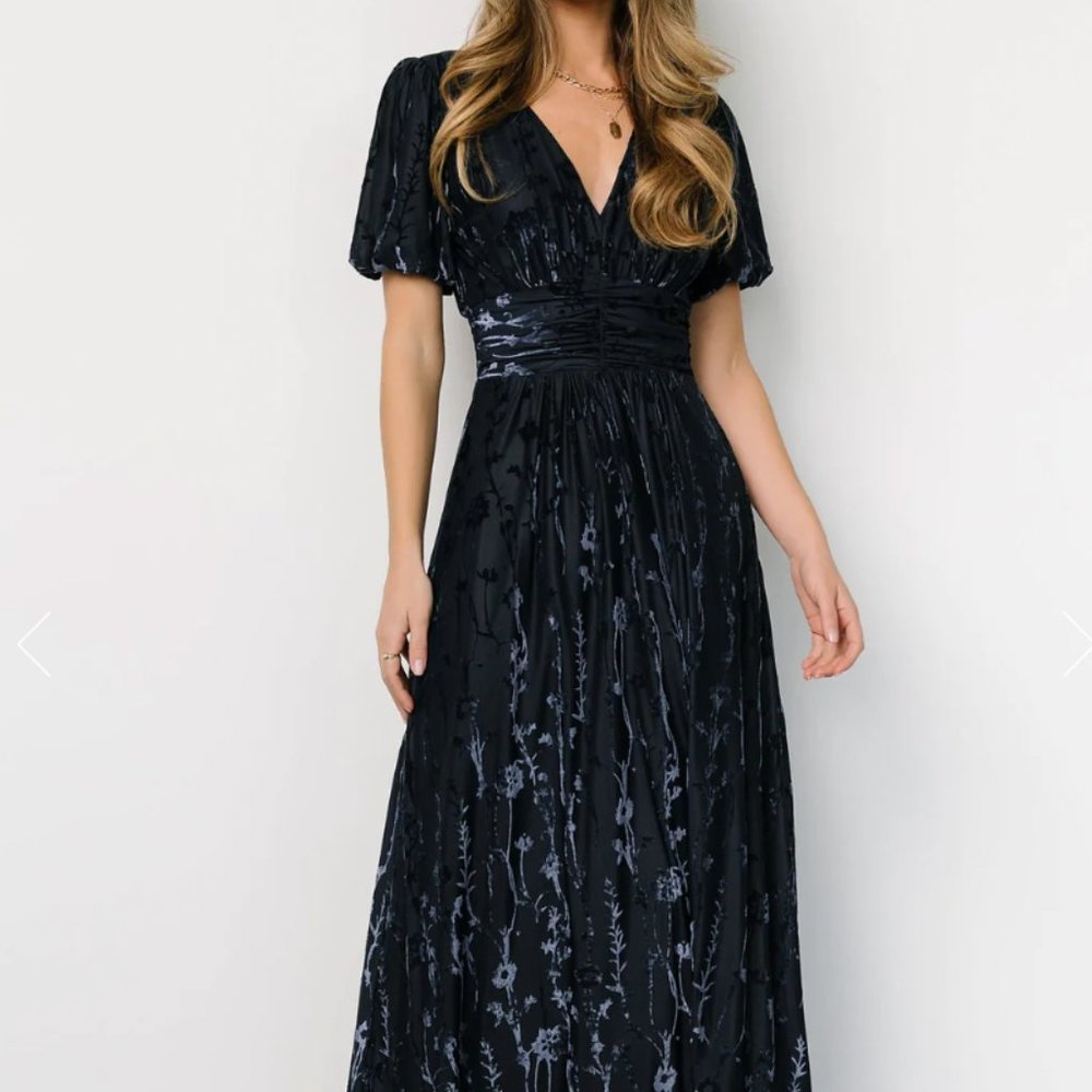 Baltic Born Leslie Velvet Maxi Dress, Deep Blue